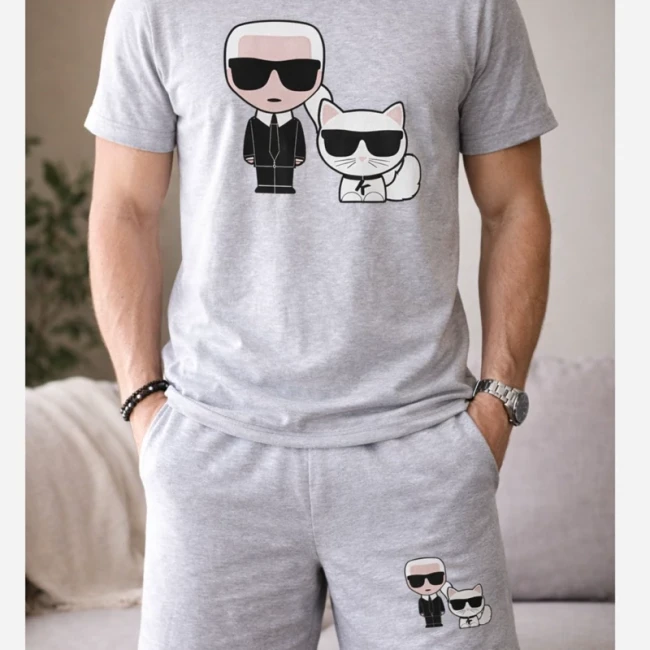برچسب حرارتی طرح کارل لاگرفلد 2عددی Karl Lagerfeld کد1