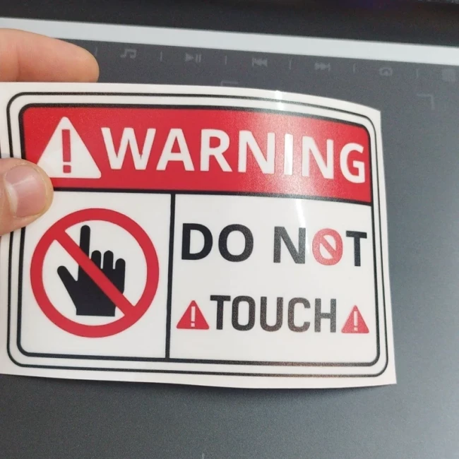 برچسب استیکر بدنه خودرو طرح دست زدن ممنوع Dont touch