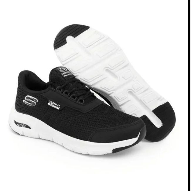 کفش اسکیچرز مردانه مدل بندنما مشکی سبک و راحت برای پیادهروی