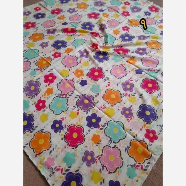 روسری سوپرنخ دخترانه فانتزی دست دوز قواره 100