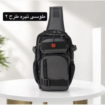 کیف مردانه اسپرت و روزمره پارچه ای طوسی ابعاد 33 در 17 سانتیمتر