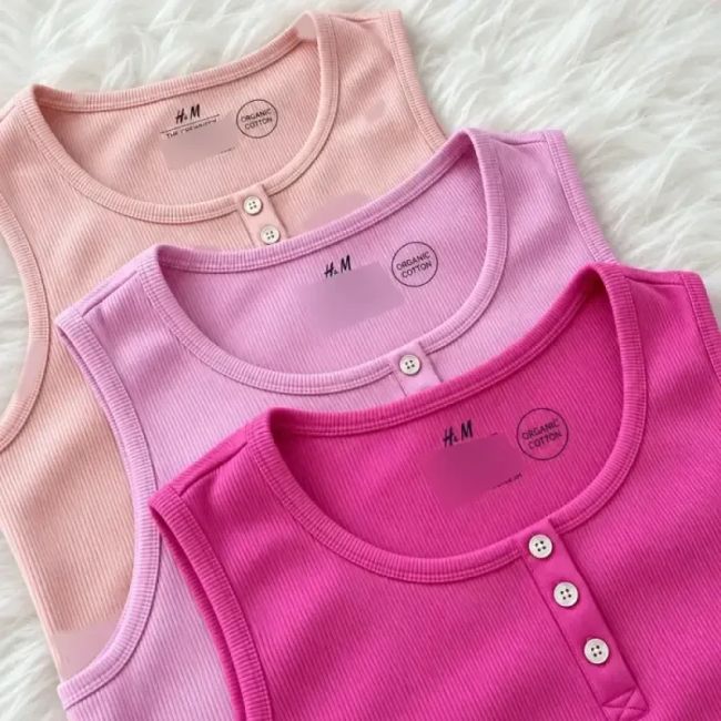 تاپ وارداتی کبریتی زنانه و دخترانه پنبهای مارک H&M
