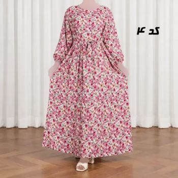 پیراهن ساحلی زنانه نخی طرح آیدایی فری سایز 38 تا 48 کمربندار