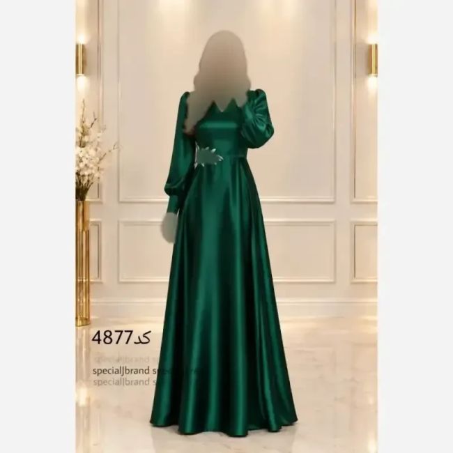 ماکسی مجلسی زنانه حدیث پولکی جنس ساتن کش