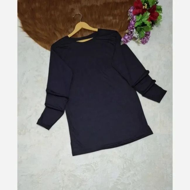 زیر سارافونی آستین دار نخی اسپان رنگ مشکی سایز 1 و 2