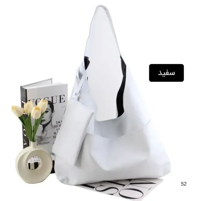 کیف زنانه روزمره و مدرسه چرم مصنوعی مشکی ابعاد 50 در 30 سانتیمتر
