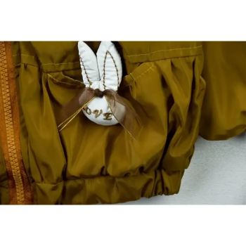 سویشرت کاپشن دخترانه خرگوشی نسکافه ای داخل خز