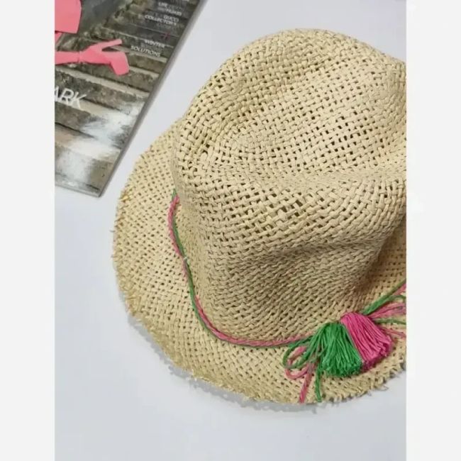 کلاه حصیری وارداتی فریسایز لبه 4 سانت (4)