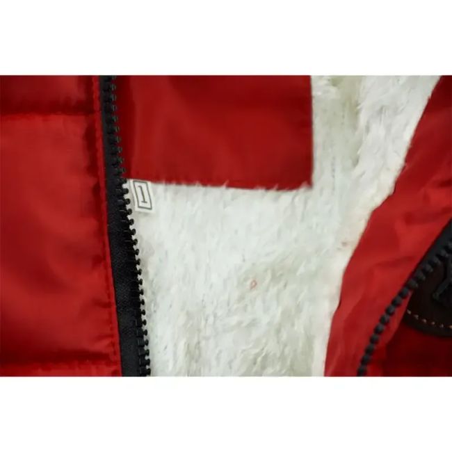 کاپشن پسرانه پشت عروسکی قرمز آستر خز کلاه دار