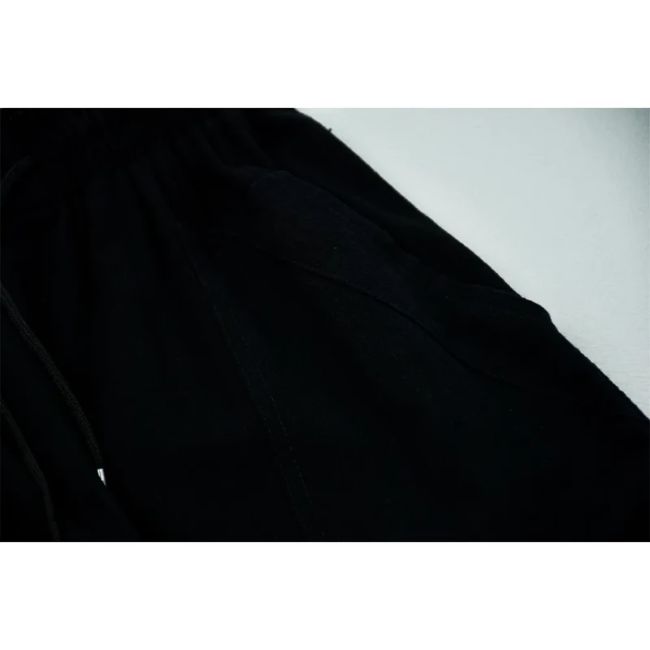 شلوار مردانه راسته لنین مشکی ساده کمر کش
