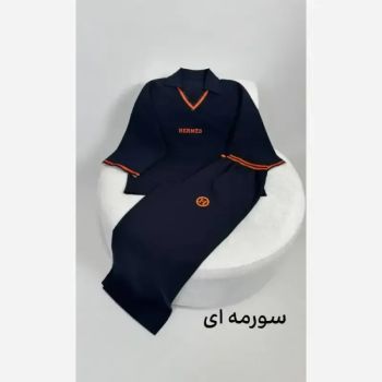 ست تیشرت شلوار هرمس جنس دبل مازراتی گرم بالا پاییزه فری سایز