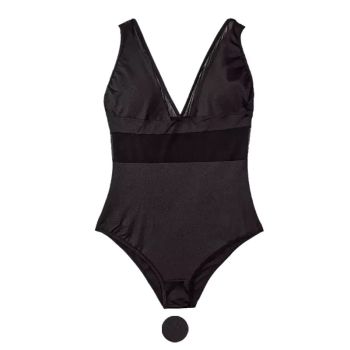 مایو زنانه کاپ دار وسط تور مدل اسلیپ جنس استرج و تور