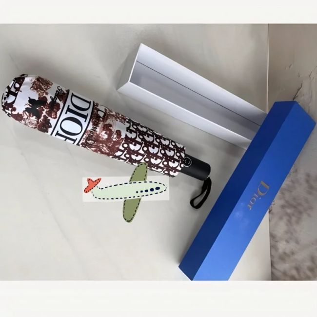 چتر اتوماتیک دیور Dior ضد باد با پارچه نانو و جعبه کادویی
