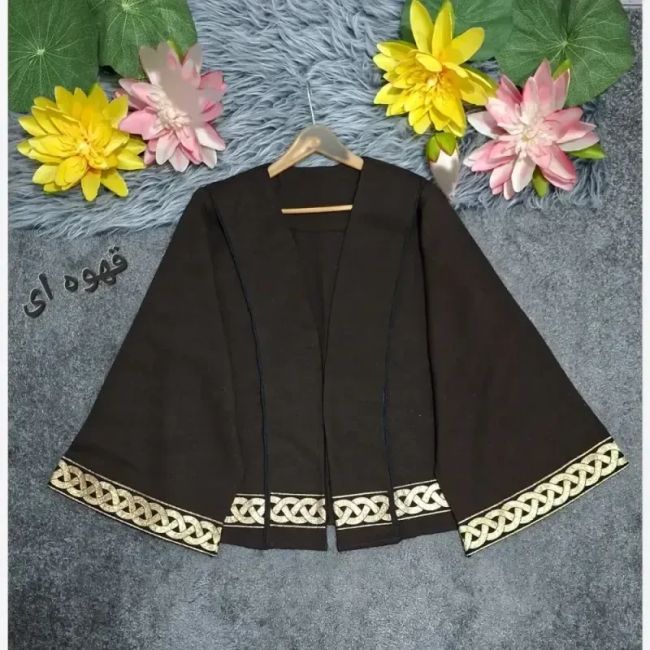 کت آستین کلوش ژاکارد و خرجکار پاییزه
