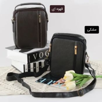 کیف دوشی مردانه چرم مصنوعی اسپرت روزمره مدل زیپی