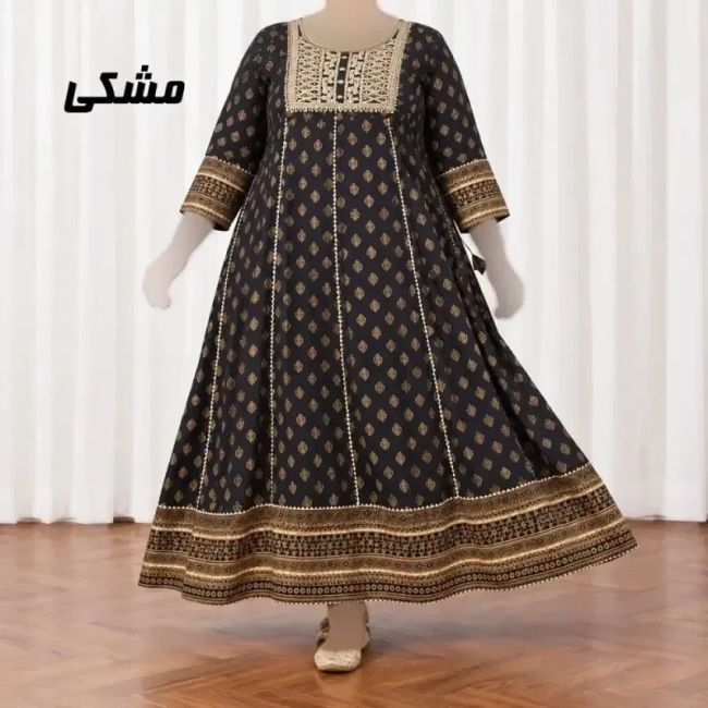 پیراهن ساحلی زنانه نخی مدل کورتای فری سایز مناسب تا 52 کمربند دار
