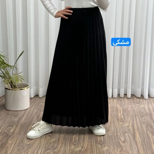 دامن پلیسه زنانه جودون گرم بالا فری سایز (36 تا 46) بدون آستر 6 رنگ
