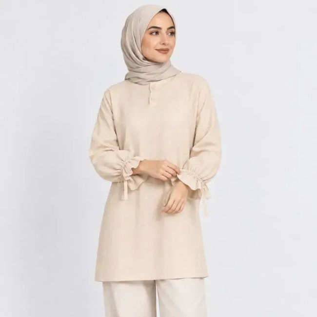 تونیک زنانه لینن مدل کوک دوزی