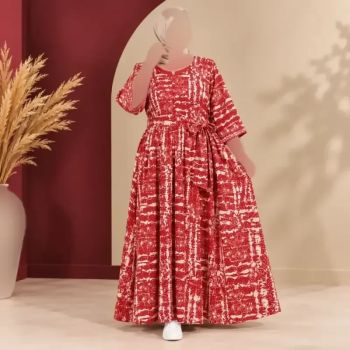 پیراهن ساحلی زنانه هندی سنتی مدل پنجابی فری سایز با کمربند جنس نخ وارداتی
