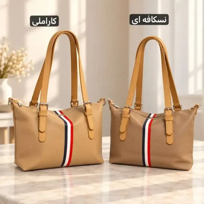 کیف زنانه روزمره چرم مصنوعی ابعاد 37 در 25 سانتیمتر