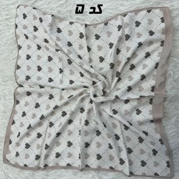 مینی اسکارف کرمی نخ قواره 65x65 سانتیمتر مناسب استفاده روزمره بدون آبرفت و رنگ رفت