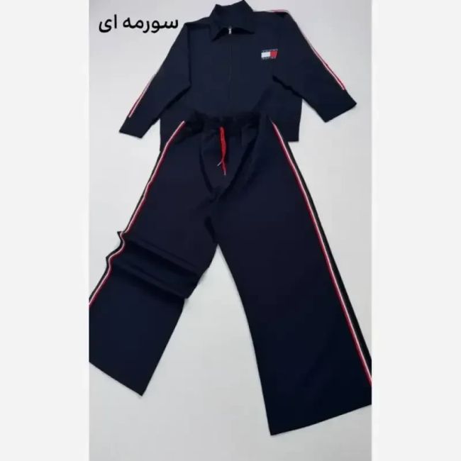 ست سویشرت شلوار زنانه مدل Tommy جنس دبل مازراتی رنگ مشکی سورمه ای موکا فری سایز