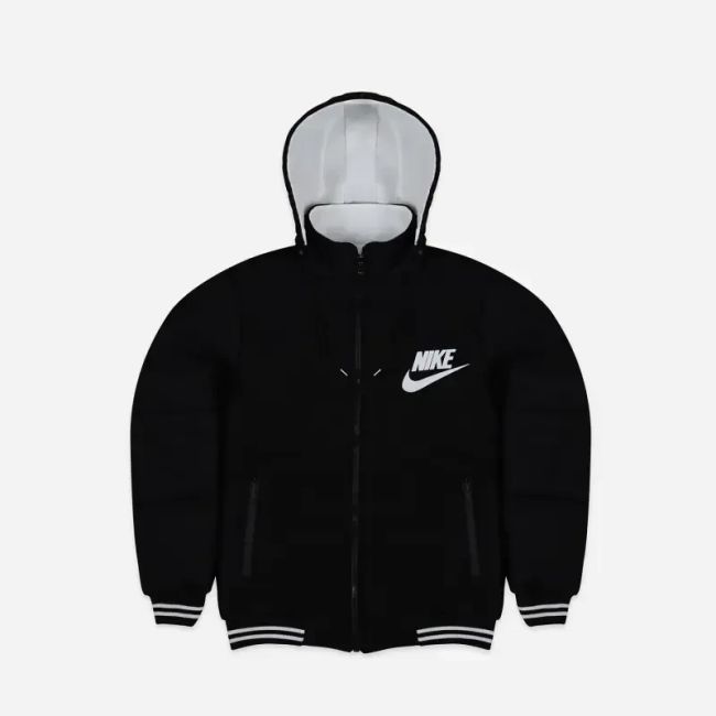کاپشن دورو کلاه دار مشکی پارچه مموری درجه یک سایز XL و XXL (2)