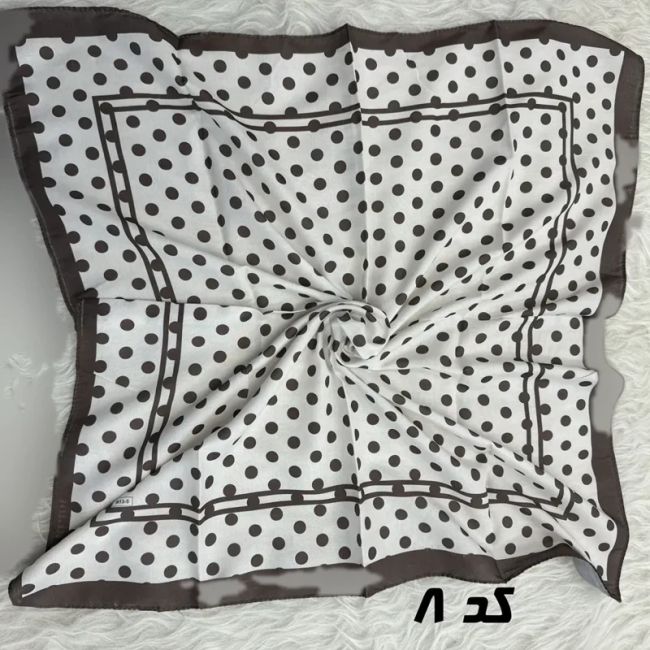 مینی اسکارف قهوهای نخ طرحبندی 65×65 سانتیمتر بدون آبرفت و رنگ رفت