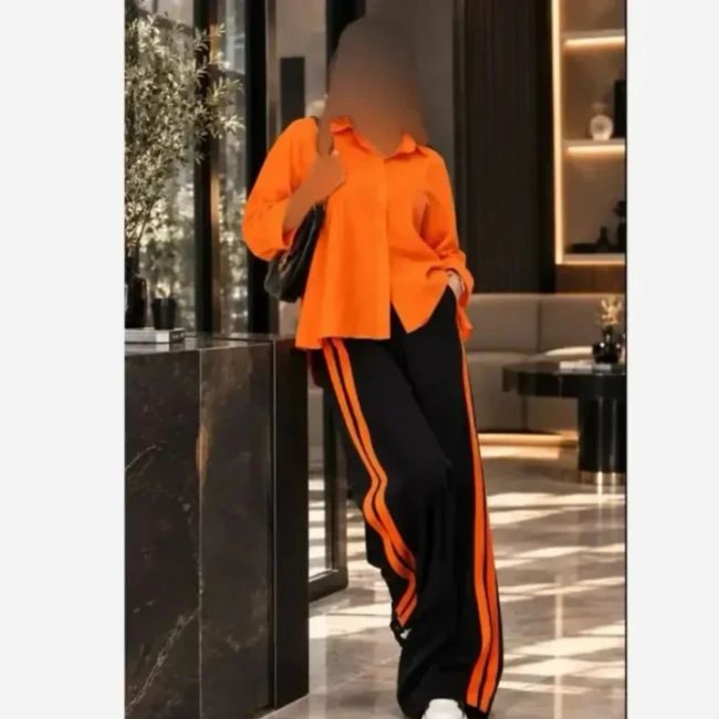 ست شومیز کادنزا پنبه و شلوار کتان دو خط سایز 34 تا 46