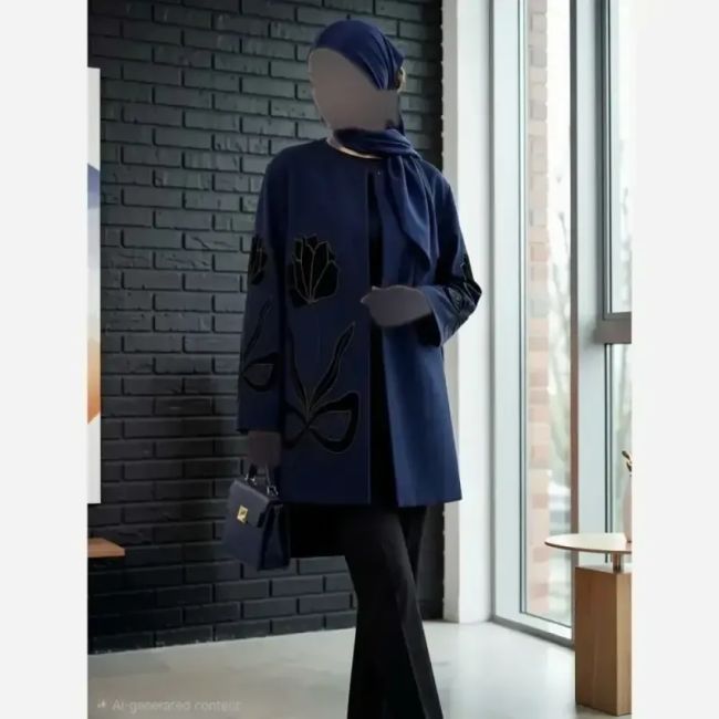 مانتو مزونی گلدوزی زنانه مدل ژینا جنس مازراتی نخ توییست درجه یک