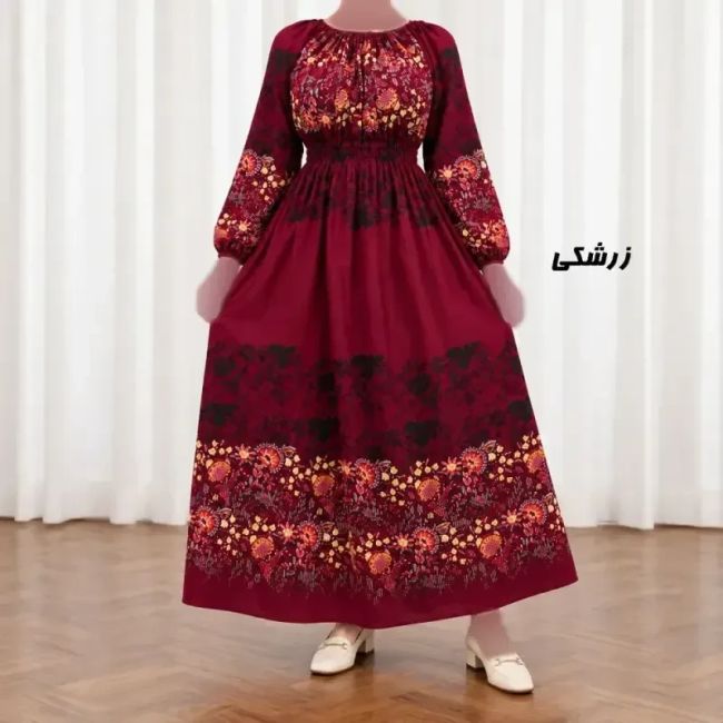 پیراهن ساحلی زنانه نخی کش دار طرح حاشیه برگ فری سایز