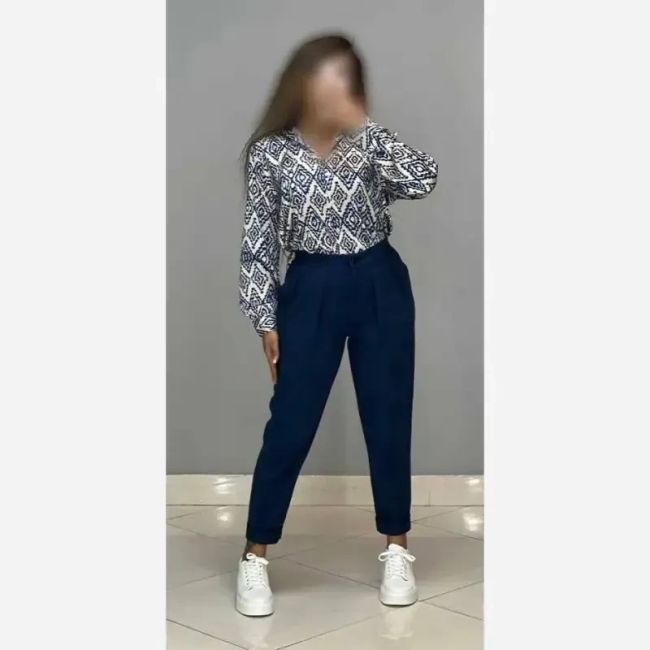 شلوار مام دمپا پاکتی سوییت مخملی مشکی زنانه