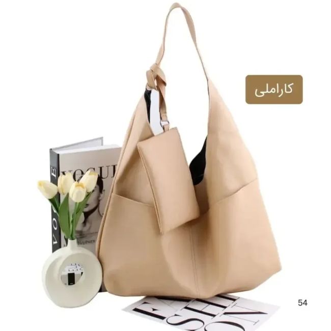 کیف زنانه روزمره و مدرسه چرم مصنوعی مشکی ابعاد 50 در 30 سانتیمتر