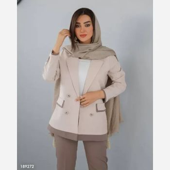 ست کت و شلوار لنین تابستانه مدل سوری رنگ نسکافهای و سبز سایزبندی