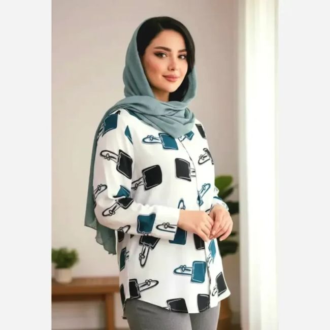 شومیز زنانه دریا جنس بوگاتی درجه یک فری سایز