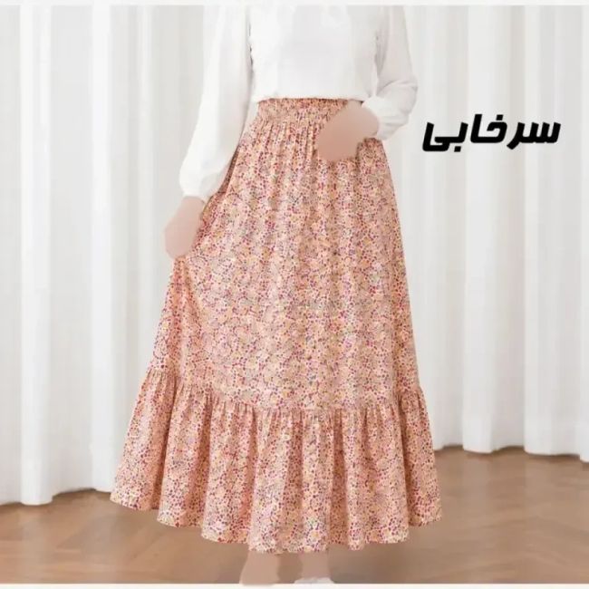 دامن زنانه نخی پارچه خارجی فری سایز مناسب تا سایز 52