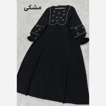 مانتو عبایی پاپیون الیزه درجه یک فری سایز رنگ مشکی و موکا