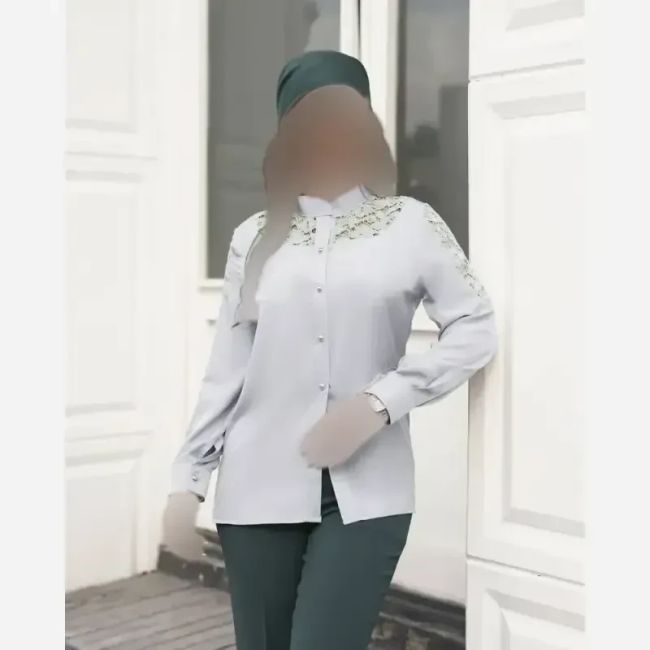 شومیز زنانه الیزه لیوسل خرجکار گیپور مدل لیوسا