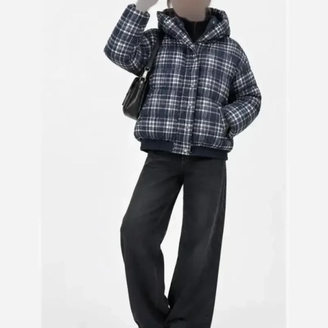 کاپشن چهارخونه جنس بارونی سایز M تا 2XL قد 56