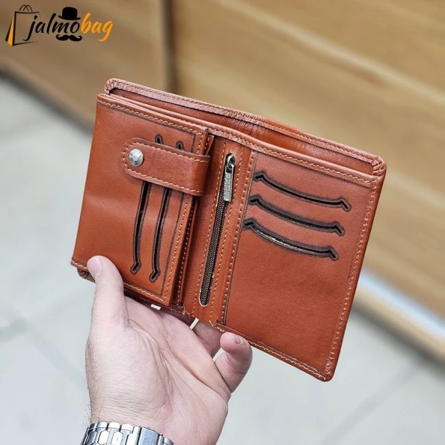کیف پول جیبی چرم طبیعی گاوی