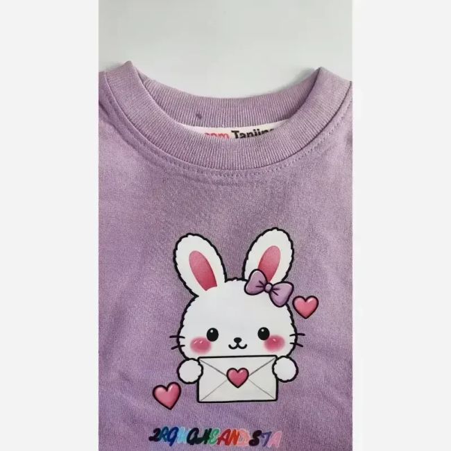 ست بلوز و شلوار دخترانه طرح خرگوش جنس دورس گلکسی سایز 35 و 40 (2)