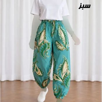 شلوار راحتی نخی زنانه پارچه خارجی فری سایز چهارفصل