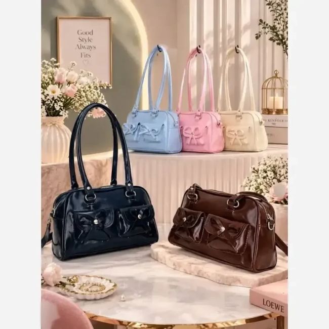 کیف دستی و جیبی زنانه مدل پاپیونی مارون سایز 25 در 15 رنگبندی متنوع
