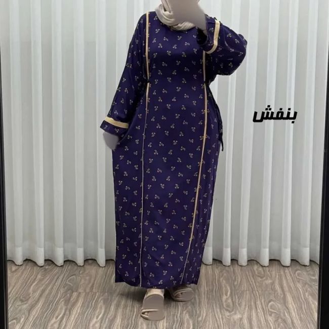 پیراهن ساحلی زنانه نخی گلریز فری سایز مناسب تا سایز 52 با کمر کشی