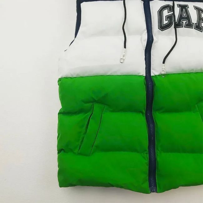پافر پسرانه GAP سبز سه رنگ شمعی جیبدار