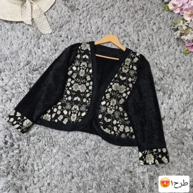 کت تک زنانه مخمل خرجکار هندی مدل نیلناز فری سایز