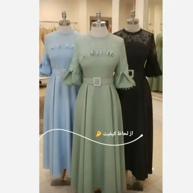 ماکسی جانان جنس کرپ مازراتی درجه یک با کمربند رنگبندی متنوع سایزبندی