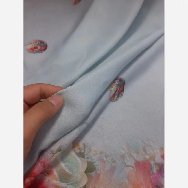 روسری نخ کاستوم طرح تبسم قواره بزرگ 140x140 سیتو صورتی آبی