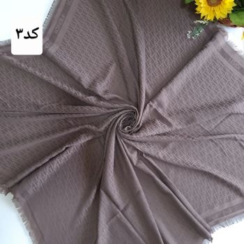 روسری زنانه مشکی قواره 140 جنس ژاکارد دور ریش ریش