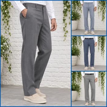 شلوار پارچه ای مردانه راسته کلاسیک نخی پارچه f رنگ ثابت سایز 42 تا 54